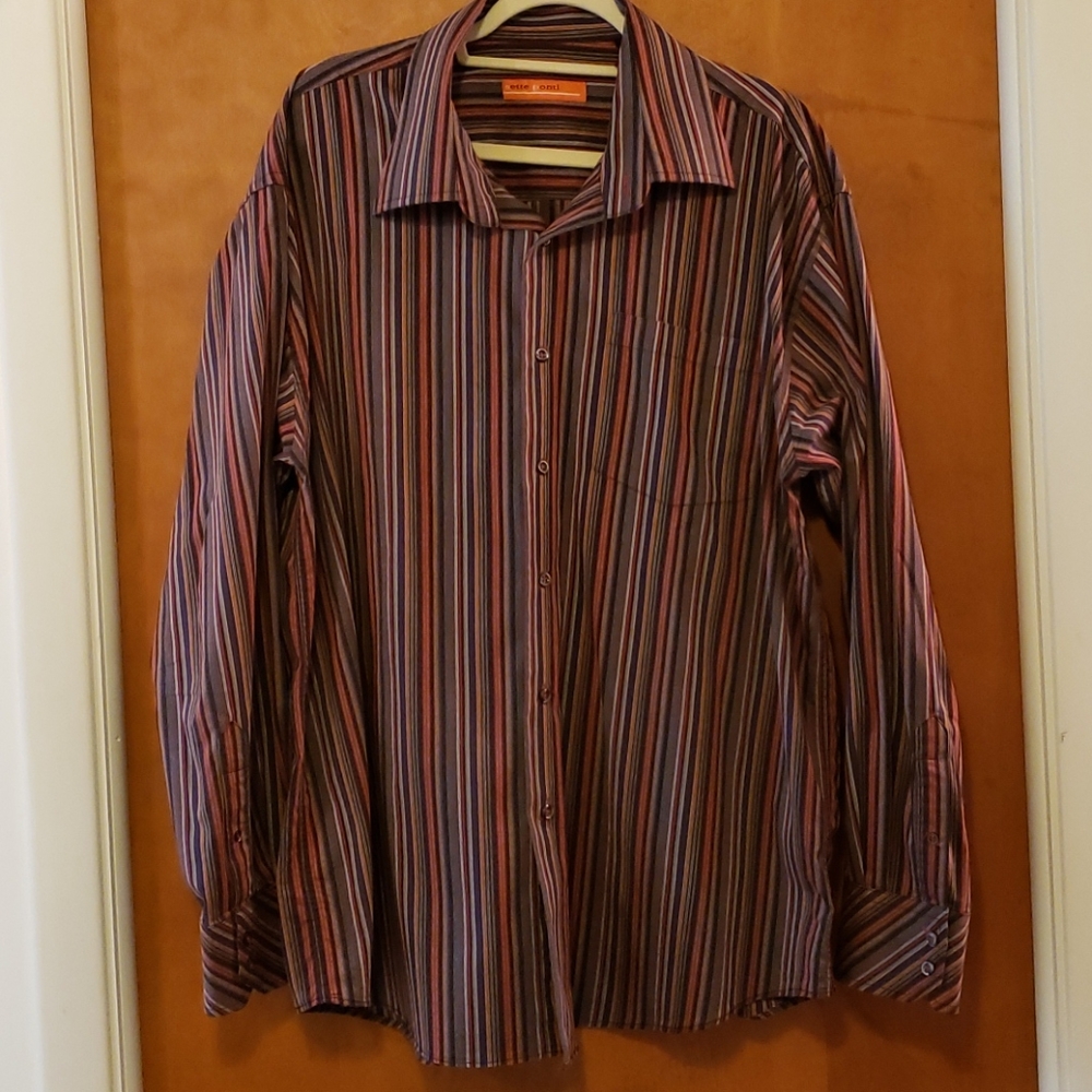 Sette Ponti Long Sleeve Striped Dress Shirt XXL